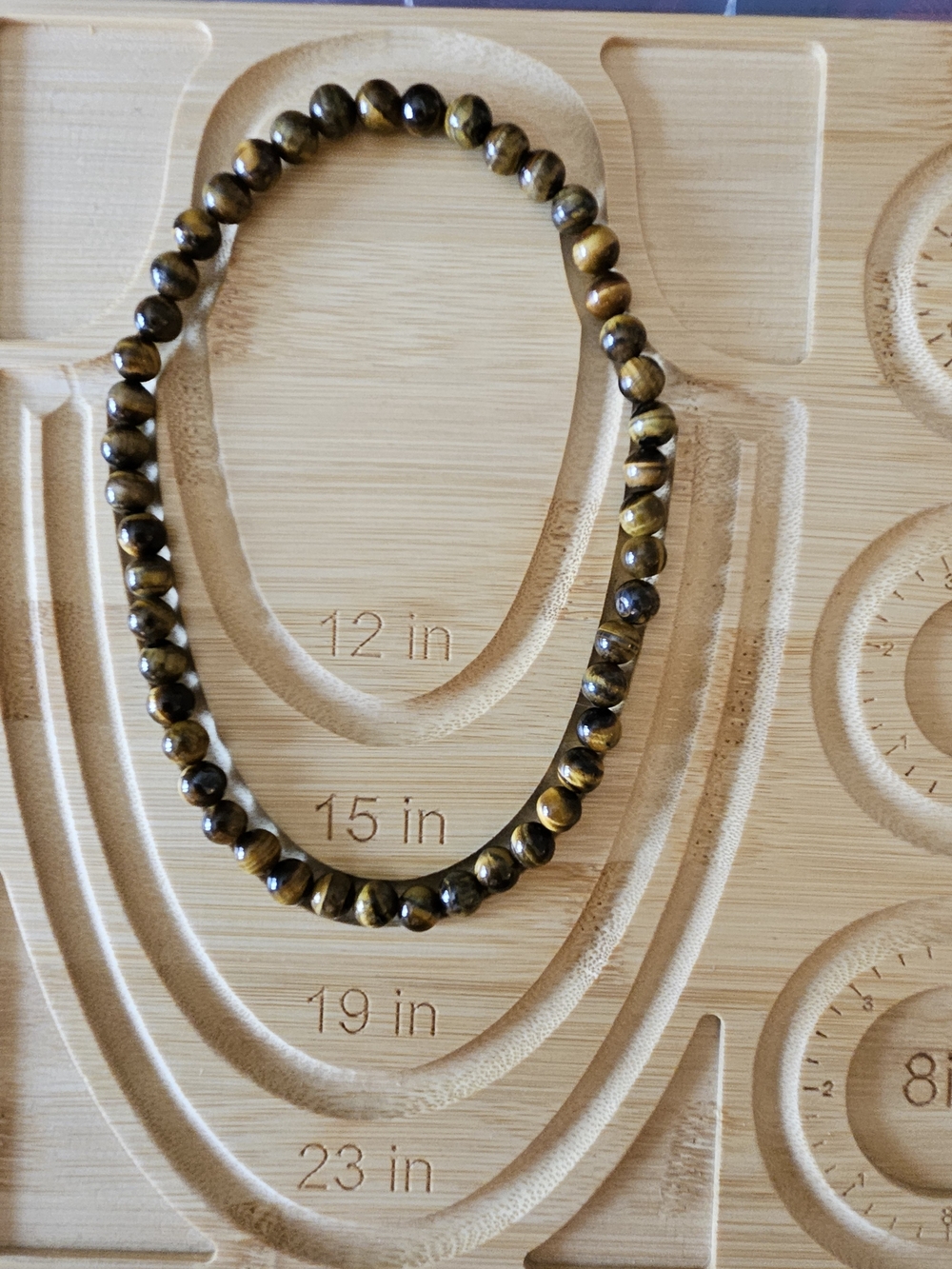 ☆ Tiger Eye Bead Stretch Bracelet - Double Wrap - Picture 3 of 3
